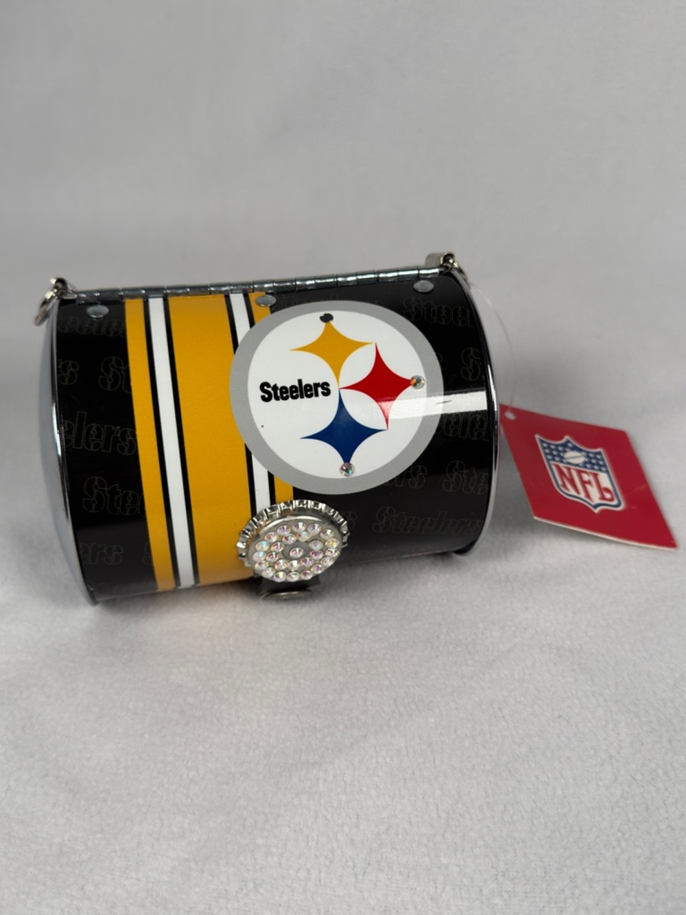 NFL Pittsburgh Steelers Black and Yellow Mini Barrel Bag